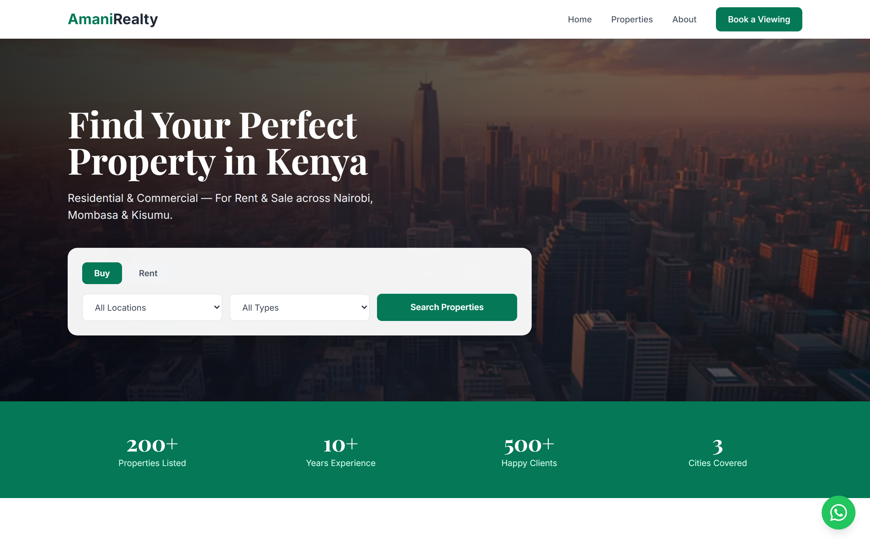 Amani Realty Desktop Preview